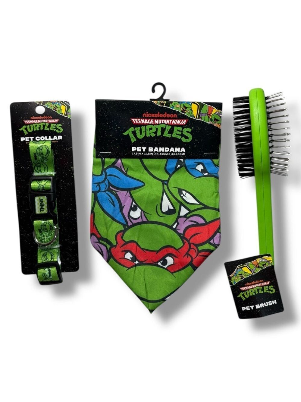 Teenage Mutant Ninja Turtles Pet Bandana, Collar and Brush Set Size S/M